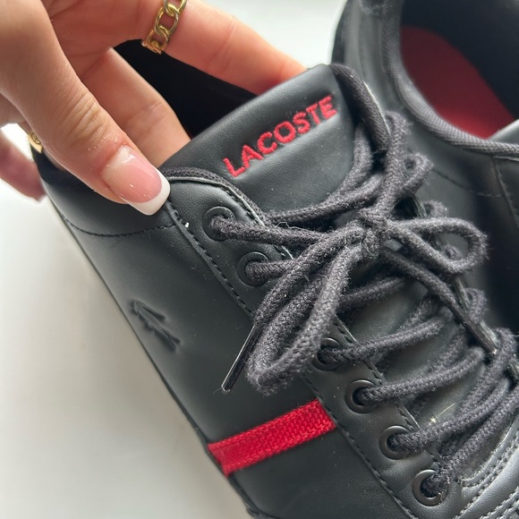 Lacoste Men's Black Sneakers with Red Highlights - Picture 3 of 7